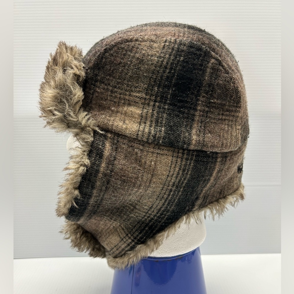 Woolrich Hunting Winter Trapper Hat Ear Covering Faux Fur SZ M Plaid - Picture 5 of 12